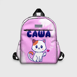 Детский рюкзак Саша кошечка с сердечком, цвет: 3D-принт