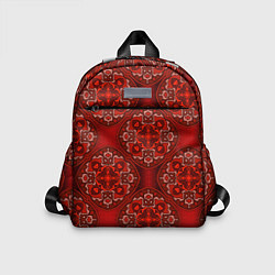 Детский рюкзак Красные абстрактные круглые узоры, цвет: 3D-принт