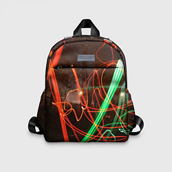 Детский рюкзак Абстрактные улица и зелёно-красные лучи, цвет: 3D-принт