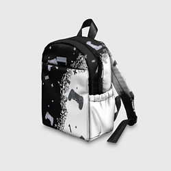 Детский рюкзак Джойстики чёрно-белые, цвет: 3D-принт — фото 2