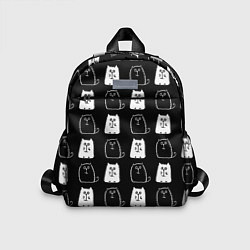 Детский рюкзак Милые Чёрные и Белые Коты, цвет: 3D-принт