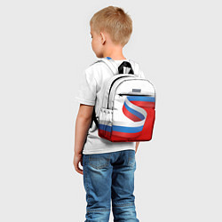 Детский рюкзак Лента триколор на красно-белом фоне, цвет: 3D-принт — фото 2