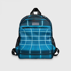 Детский рюкзак Абстрактная панель неоновых голубых фонарей, цвет: 3D-принт