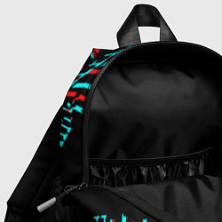 Детский рюкзак Значок Jaguar в стиле glitch на темном фоне, цвет: 3D-принт — фото 2