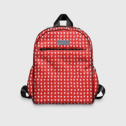 Детский рюкзак Красные сердечки паттерн, цвет: 3D-принт