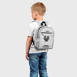 Детский рюкзак Символ Poppy Playtime на светлом фоне с полосами, цвет: 3D-принт — фото 2