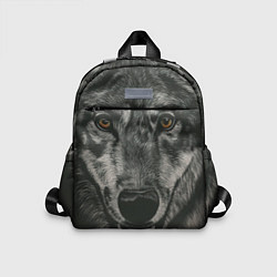 Детский рюкзак Крупная морда серого волка, цвет: 3D-принт