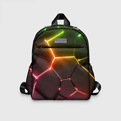 Детский рюкзак Неоновые радужные плиты, цвет: 3D-принт
