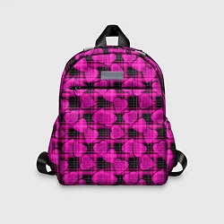 Детский рюкзак Black and pink hearts pattern on checkered, цвет: 3D-принт
