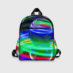 Детский рюкзак Волнообразные абстрактные линии и шары, цвет: 3D-принт