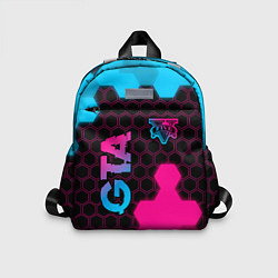 Детский рюкзак GTA - neon gradient: надпись, символ, цвет: 3D-принт