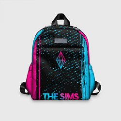 Детский рюкзак The Sims - neon gradient: символ, надпись, цвет: 3D-принт