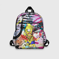 Детский рюкзак Зомби Барт Симпсон с рогаткой на фоне граффити