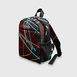 Детский рюкзак Неоновые лучи на тёмной поверхности, цвет: 3D-принт — фото 2