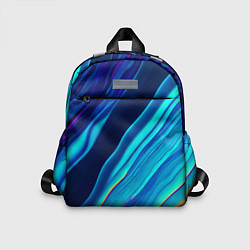 Детский рюкзак Голографические волны, тёмная абстракция, цвет: 3D-принт