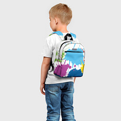 Детский рюкзак Цветные кляксы на белом фоне, цвет: 3D-принт — фото 2