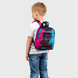 Детский рюкзак Mercedes - neon gradient: символ, надпись, цвет: 3D-принт — фото 2