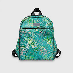 Детский рюкзак Тропические листья на зеленом фоне, цвет: 3D-принт