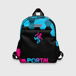 Детский рюкзак Portal - neon gradient: символ, надпись, цвет: 3D-принт