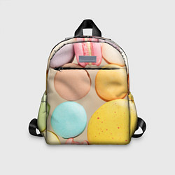 Детский рюкзак Разноцветные пирожные Макарон, цвет: 3D-принт