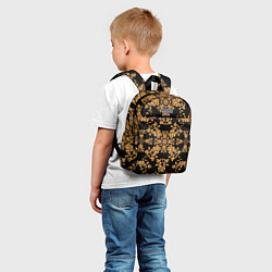 Детский рюкзак Золотая гжель узор цветы, цвет: 3D-принт — фото 2