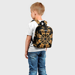 Детский рюкзак Золотая гжель солнечный цветок, цвет: 3D-принт — фото 2