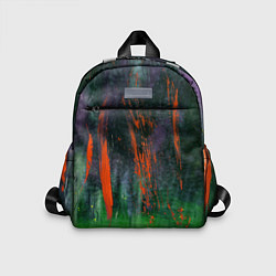 Детский рюкзак Абстрактный зелёный туман и красная краска