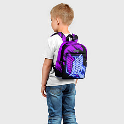 Детский рюкзак Attack on Titan logo neon, цвет: 3D-принт — фото 2