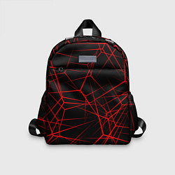 Детский рюкзак Красные линии на черном фоне, цвет: 3D-принт