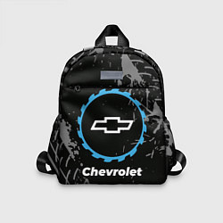 Детский рюкзак Chevrolet в стиле Top Gear со следами шин на фоне, цвет: 3D-принт