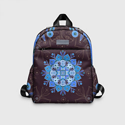 Детский рюкзак Мандала-цветок Голубая снежинка, цвет: 3D-принт