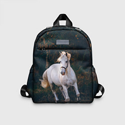 Детский рюкзак Скачущая белая лошадь, цвет: 3D-принт