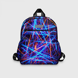 Детский рюкзак Красно-синие неоновые линии, цвет: 3D-принт