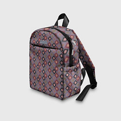 Детский рюкзак Разноцветные квадраты с зигзагами, цвет: 3D-принт — фото 2