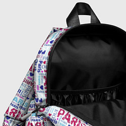 Детский рюкзак Парижская бумага с надписями - текстура, цвет: 3D-принт — фото 2