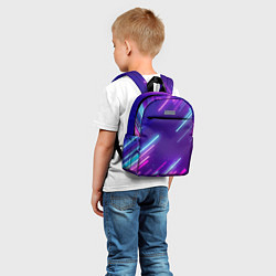 Детский рюкзак Неоновый фон Линии, цвет: 3D-принт — фото 2