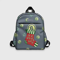 Детский рюкзак Christmas funny bitcoin, цвет: 3D-принт