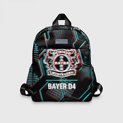 Детский рюкзак Bayer 04 FC в стиле glitch на темном фоне