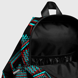 Детский рюкзак Bayer 04 FC в стиле glitch на темном фоне, цвет: 3D-принт — фото 2