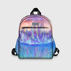 Детский рюкзак Прибрежный город на закате абстракция, цвет: 3D-принт