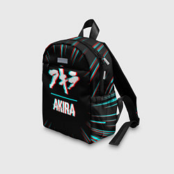Детский рюкзак Символ Akira в стиле glitch на темном фоне, цвет: 3D-принт — фото 2