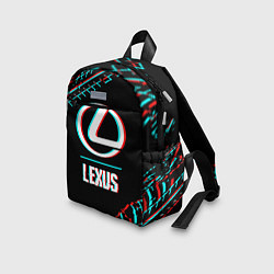 Детский рюкзак Значок Lexus в стиле glitch на темном фоне, цвет: 3D-принт — фото 2