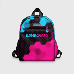 Детский рюкзак Rainbow Six - neon gradient: символ сверху, цвет: 3D-принт