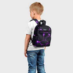 Детский рюкзак Фиолетовые неоновые трещины, цвет: 3D-принт — фото 2