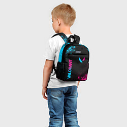 Детский рюкзак Valorant - neon gradient: надпись, символ, цвет: 3D-принт — фото 2