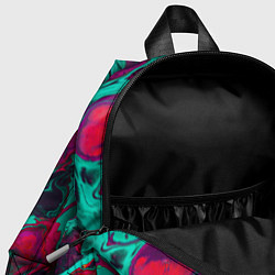 Детский рюкзак Зелено-малиновые разводы, цвет: 3D-принт — фото 2