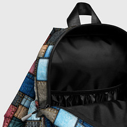 Детский рюкзак Джинсовые лоскуты - пэчворк, цвет: 3D-принт — фото 2
