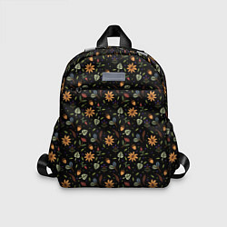 Детский рюкзак Уютные растения на чёрном фоне