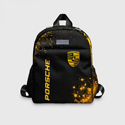 Детский рюкзак Porsche - gold gradient: надпись, символ, цвет: 3D-принт