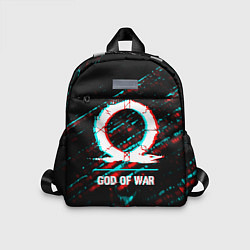 Детский рюкзак God of War в стиле glitch и баги графики на темном, цвет: 3D-принт